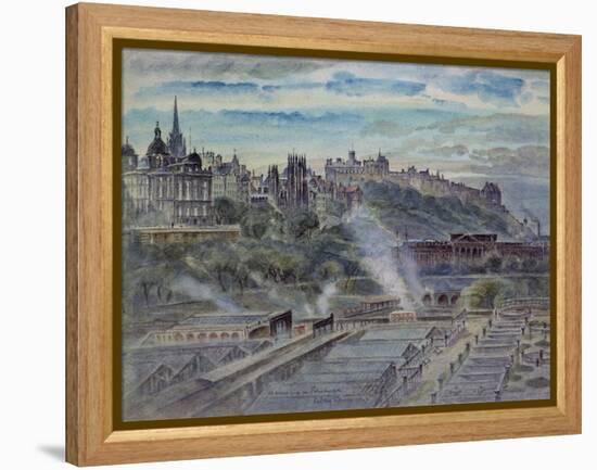 Edinburgh from Near St. Anthony's Chapel on the Northwest Shoulder of Arthur's Seat-John Gendall-Framed Premier Image Canvas