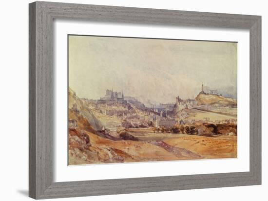 Edinburgh from Salisbury Crags, 1843 (Pencil & W/C on Paper)-William Callow-Framed Giclee Print