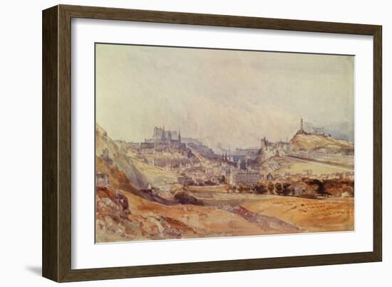 Edinburgh from Salisbury Crags, 1843 (Pencil & W/C on Paper)-William Callow-Framed Giclee Print