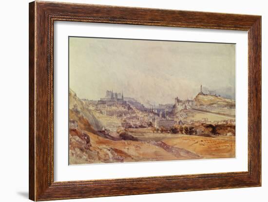 Edinburgh from Salisbury Crags, 1843 (Pencil & W/C on Paper)-William Callow-Framed Giclee Print