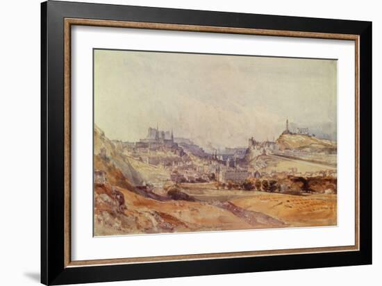 Edinburgh from Salisbury Crags, 1843 (Pencil & W/C on Paper)-William Callow-Framed Giclee Print