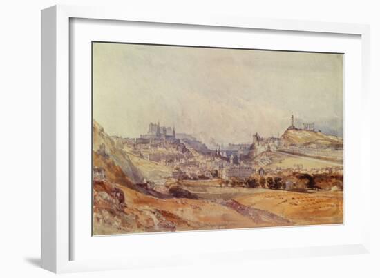 Edinburgh from Salisbury Crags, 1843 (Pencil & W/C on Paper)-William Callow-Framed Giclee Print