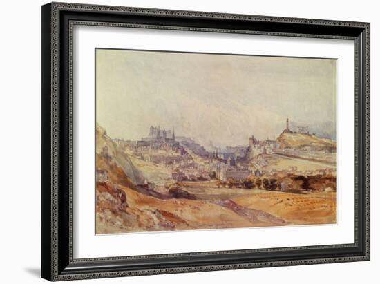 Edinburgh from Salisbury Crags, 1843 (Pencil & W/C on Paper)-William Callow-Framed Giclee Print