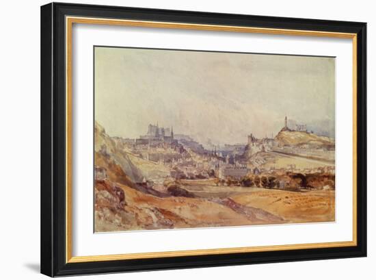 Edinburgh from Salisbury Crags, 1843 (Pencil & W/C on Paper)-William Callow-Framed Giclee Print