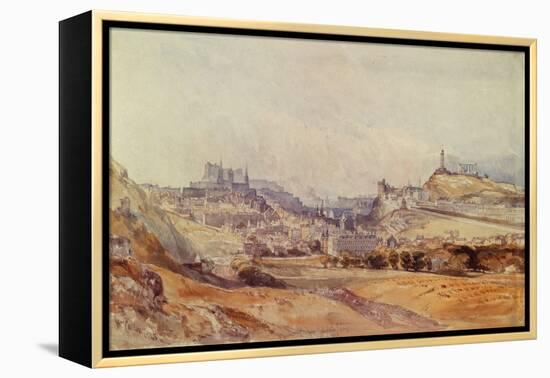 Edinburgh from Salisbury Crags, 1843 (Pencil & W/C on Paper)-William Callow-Framed Premier Image Canvas