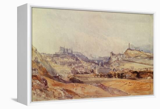 Edinburgh from Salisbury Crags, 1843 (Pencil & W/C on Paper)-William Callow-Framed Premier Image Canvas