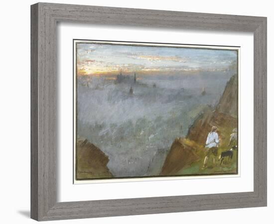 Edinburgh from Salisbury Crags, 1917-Albert Goodwin-Framed Giclee Print