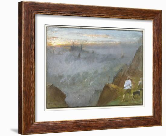 Edinburgh from Salisbury Crags, 1917-Albert Goodwin-Framed Giclee Print