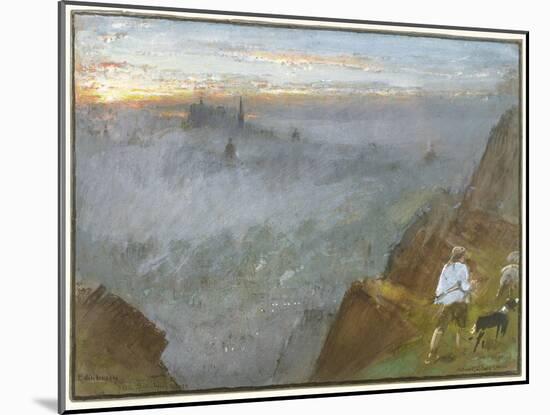Edinburgh from Salisbury Crags, 1917-Albert Goodwin-Mounted Giclee Print