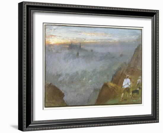 Edinburgh from Salisbury Crags, 1917-Albert Goodwin-Framed Giclee Print