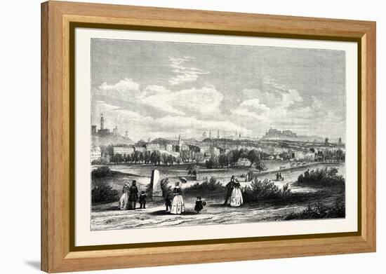 Edinburgh from Warriston Cemetery 1843-null-Framed Premier Image Canvas