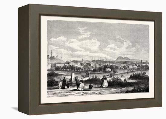 Edinburgh from Warriston Cemetery 1843-null-Framed Premier Image Canvas