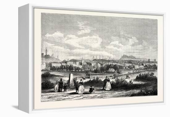 Edinburgh from Warriston Cemetery 1843-null-Framed Premier Image Canvas