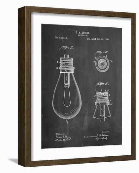 Edison Lamp Base Patent Print-Cole Borders-Framed Art Print