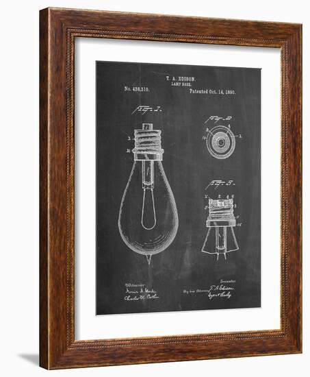 Edison Lamp Base Patent Print-Cole Borders-Framed Art Print