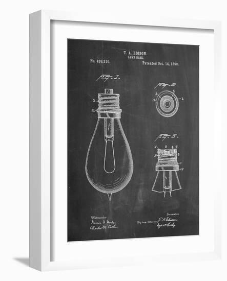 Edison Lamp Base Patent Print-Cole Borders-Framed Art Print