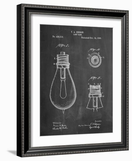 Edison Lamp Base Patent Print-Cole Borders-Framed Art Print