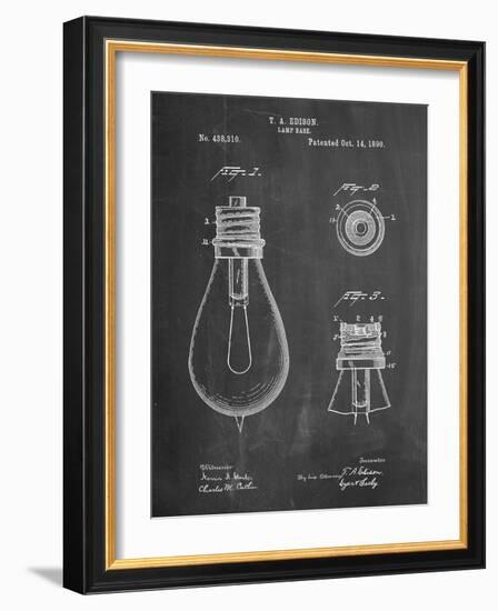 Edison Lamp Base Patent Print-Cole Borders-Framed Art Print