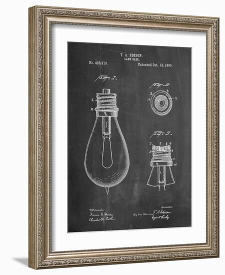 Edison Lamp Base Patent Print-Cole Borders-Framed Premium Giclee Print