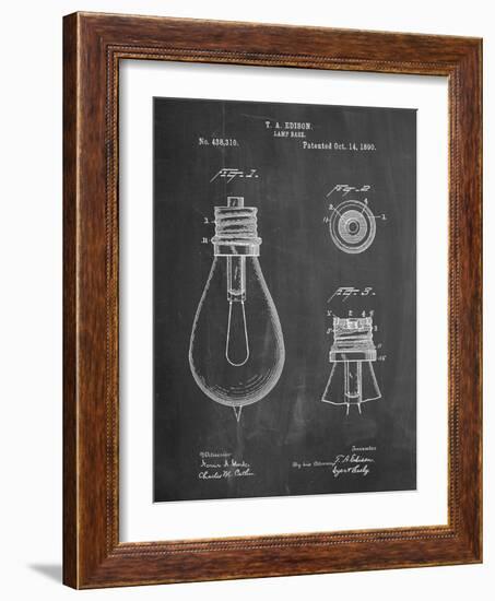 Edison Lamp Base Patent Print-Cole Borders-Framed Premium Giclee Print
