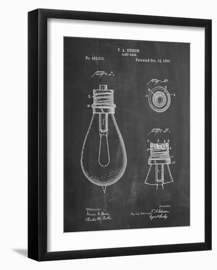 Edison Lamp Base Patent Print-Cole Borders-Framed Premium Giclee Print