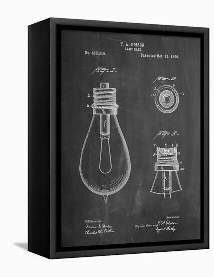 Edison Lamp Base Patent Print-Cole Borders-Framed Stretched Canvas