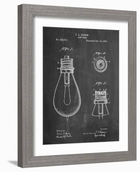 Edison Lamp Base Patent Print-Cole Borders-Framed Art Print