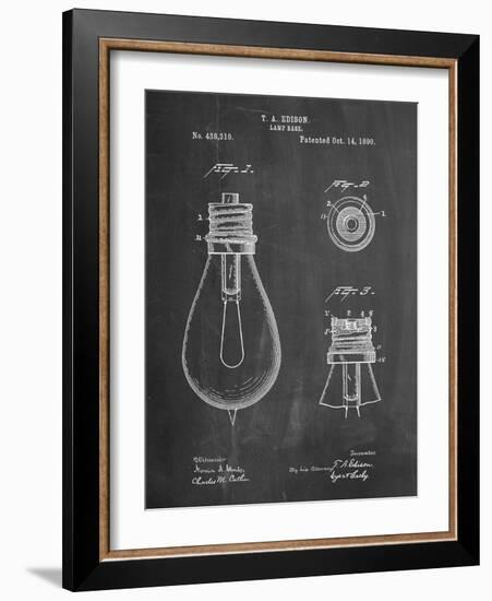 Edison Lamp Base Patent Print-Cole Borders-Framed Art Print