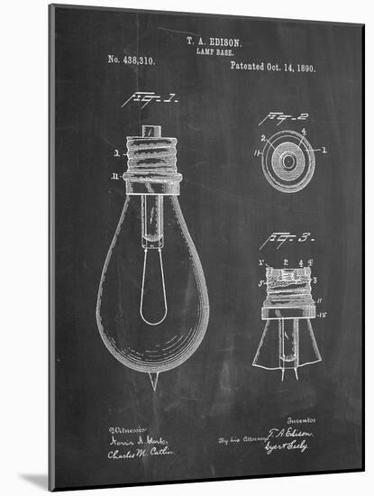 Edison Lamp Base Patent Print-Cole Borders-Mounted Art Print