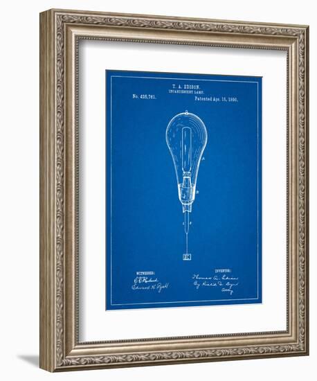 Edison Light Bulb 1890 Patent-Cole Borders-Framed Art Print