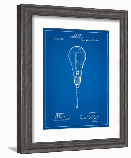 Edison Light Bulb 1890 Patent-Cole Borders-Framed Art Print