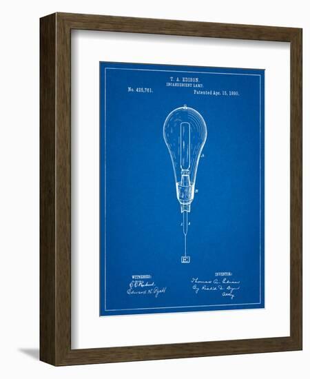 Edison Light Bulb 1890 Patent-Cole Borders-Framed Art Print