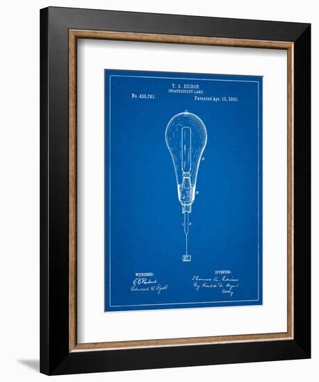 Edison Light Bulb 1890 Patent-Cole Borders-Framed Art Print