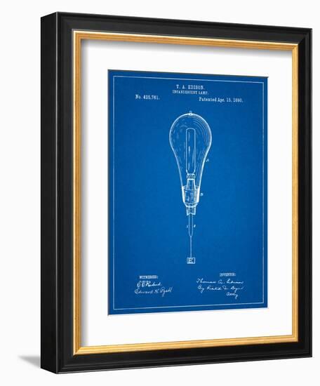 Edison Light Bulb 1890 Patent-Cole Borders-Framed Art Print