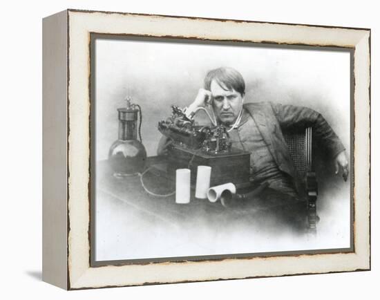 Edison, Phonograph-null-Framed Premier Image Canvas