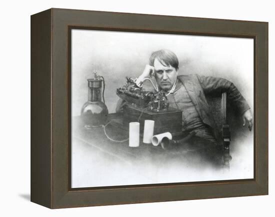 Edison, Phonograph-null-Framed Premier Image Canvas