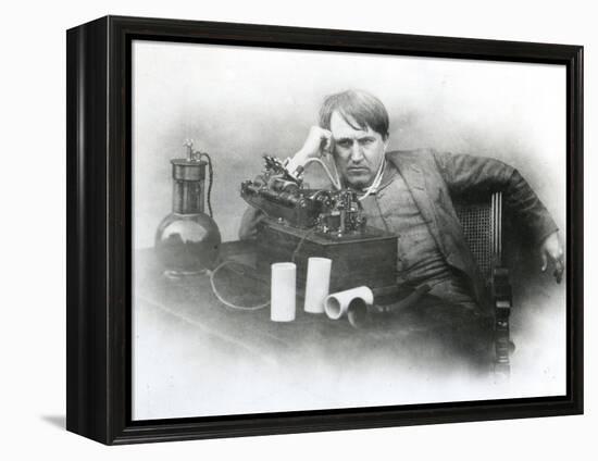 Edison, Phonograph-null-Framed Premier Image Canvas