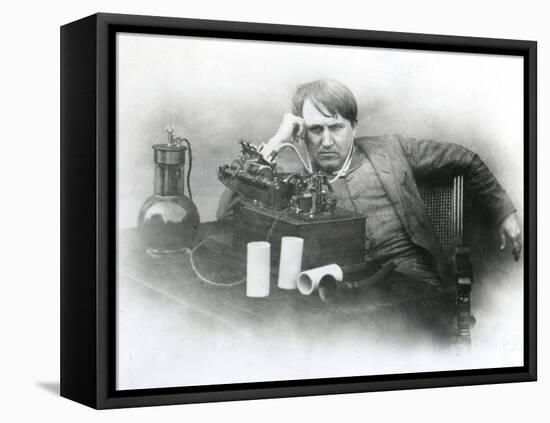 Edison, Phonograph-null-Framed Premier Image Canvas