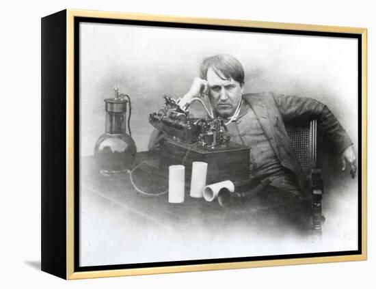 Edison, Phonograph-null-Framed Premier Image Canvas