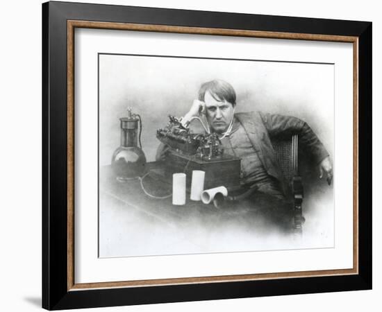 Edison, Phonograph-null-Framed Photographic Print