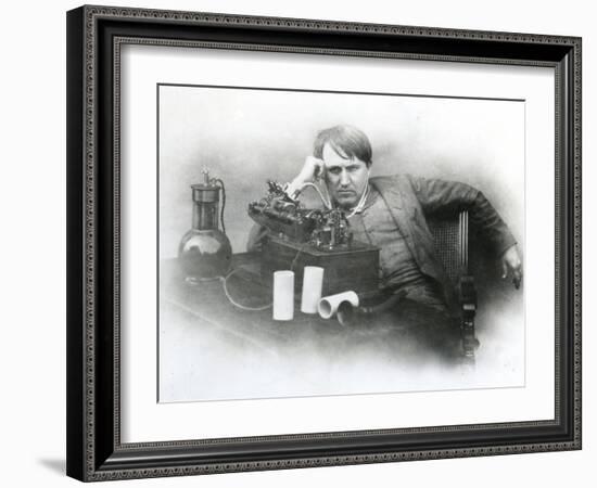 Edison, Phonograph-null-Framed Photographic Print