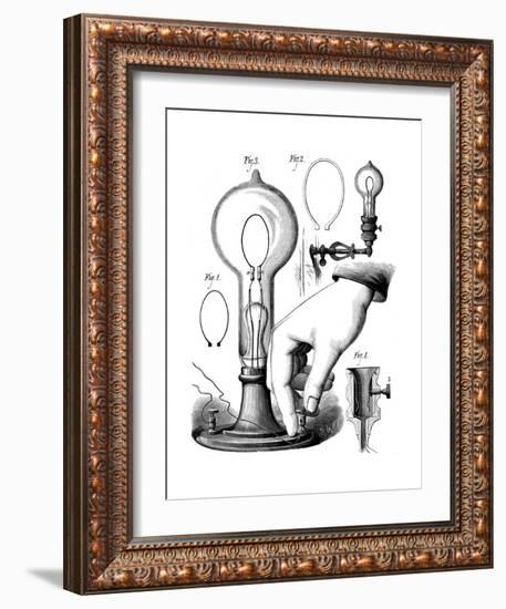 Edison's Carbon Filament Lamp, 1880-null-Framed Giclee Print