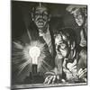 Edison's Experimentation with Light Bulbs-English School-Mounted Giclee Print