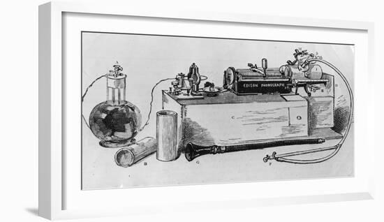 Edison's Phonograph-Hulton Archive-Framed Photographic Print