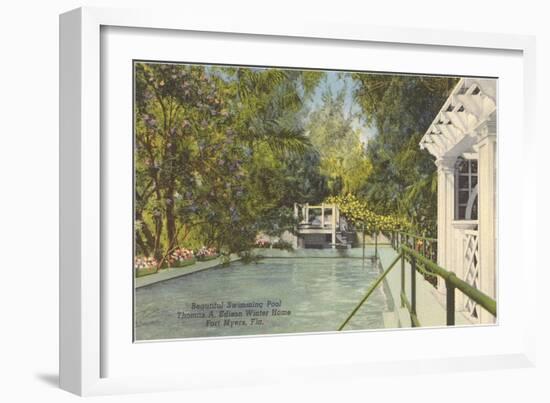 Edison Swimming Pool, Ft. Myers, Florida-null-Framed Art Print