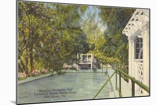 Edison Swimming Pool, Ft. Myers, Florida-null-Mounted Art Print