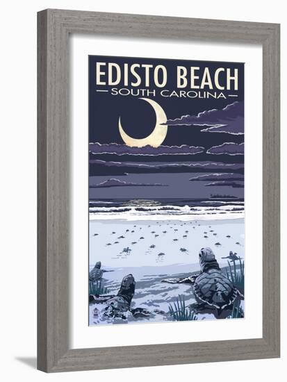 Edisto Beach, South Carolina - Sea Turtles Hatching-Lantern Press-Framed Art Print