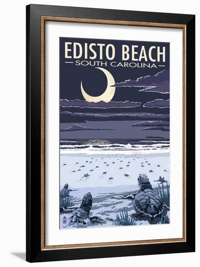 Edisto Beach, South Carolina - Sea Turtles Hatching-Lantern Press-Framed Art Print