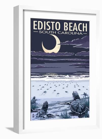 Edisto Beach, South Carolina - Sea Turtles Hatching-Lantern Press-Framed Art Print