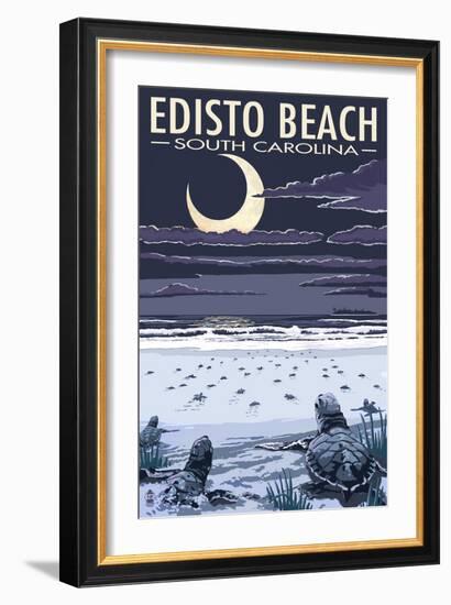 Edisto Beach, South Carolina - Sea Turtles Hatching-Lantern Press-Framed Art Print